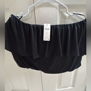 Anthropologie Ruffle Crop Top Black Size Small NWT Brand New!